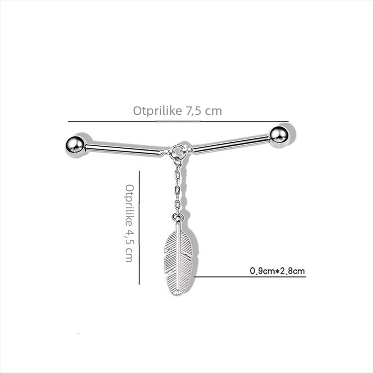 Spiralna broš za rever košulje, metalna broš s listom i resama, personalizirani dodatak