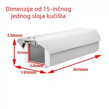 Vanjska zaštitna kućišta za nadzornu kameru od aluminijske legure, kvadratni kućište, dodaci: štit i kuglasto pokrovlje