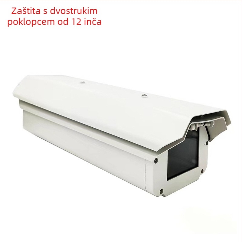 Vanjska zaštitna kućišta za nadzornu kameru od aluminijske legure, kvadratni kućište, dodaci: štit i kuglasto pokrovlje