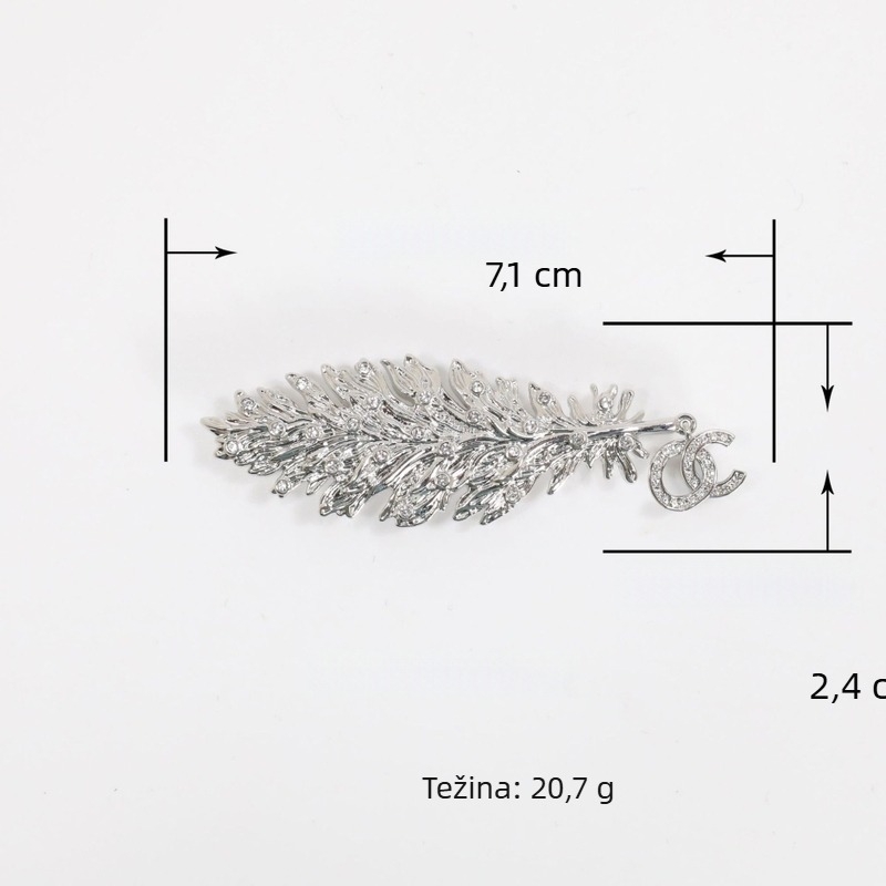 Broš od mesinga, Dixi, elektroplatirano, stil lagan luksuz, dekorativno za žene