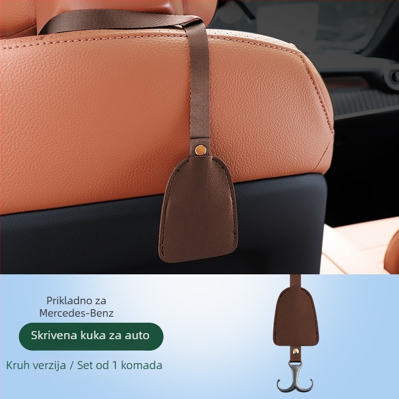 Integrirana proširenja kuka za stražnji dio naslona sjedala, od legure, minimalistički stil, za pohranu u unutrašnjosti automobila