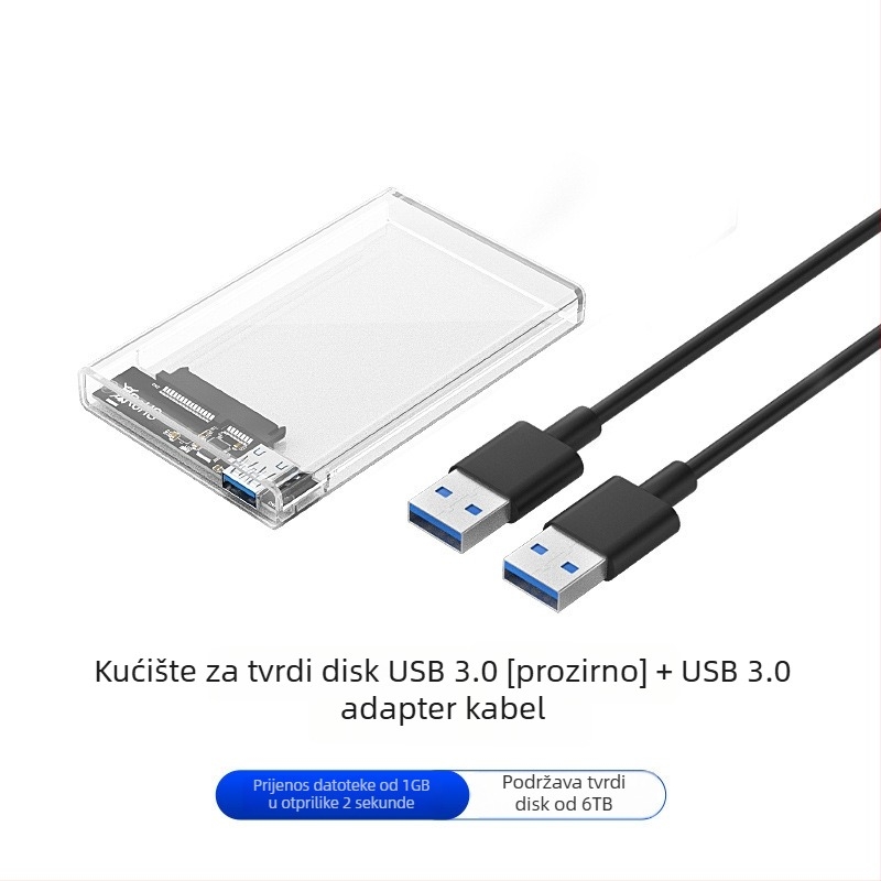 Vanjsko kućište za SSD/HDD od 2,5 inča USB 3.1 – dizajn bez alata s push-pull mehanizmom, podržava do 6 TB, model YC-C9