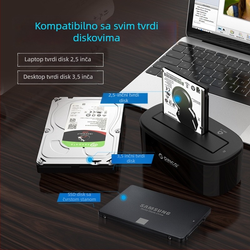 Orico vanjska kutija za tvrdi disk, prijenosna, s offline kopiranjem i bazom za više diskova