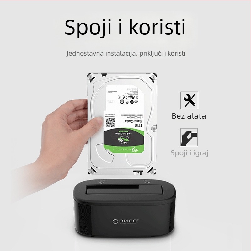 Orico vanjska kutija za tvrdi disk, prijenosna, s offline kopiranjem i bazom za više diskova