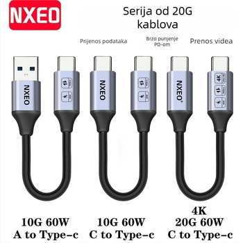 USB-C 3.1 USB kabel za proširenje mobilnog tvrđeg diska, bakrena žica, prilagodljiva duljina, za PC