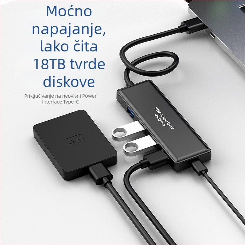 USB 3.0 hub, 4-portni, 5 Gbps, s vanjskim napajanjem, model H-306
