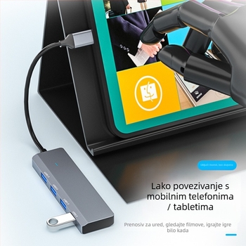 Liypop USB-C 4-portni USB 3.0 hub za prijenosna računala, 5 Gbps, bez vanjskog napajanja