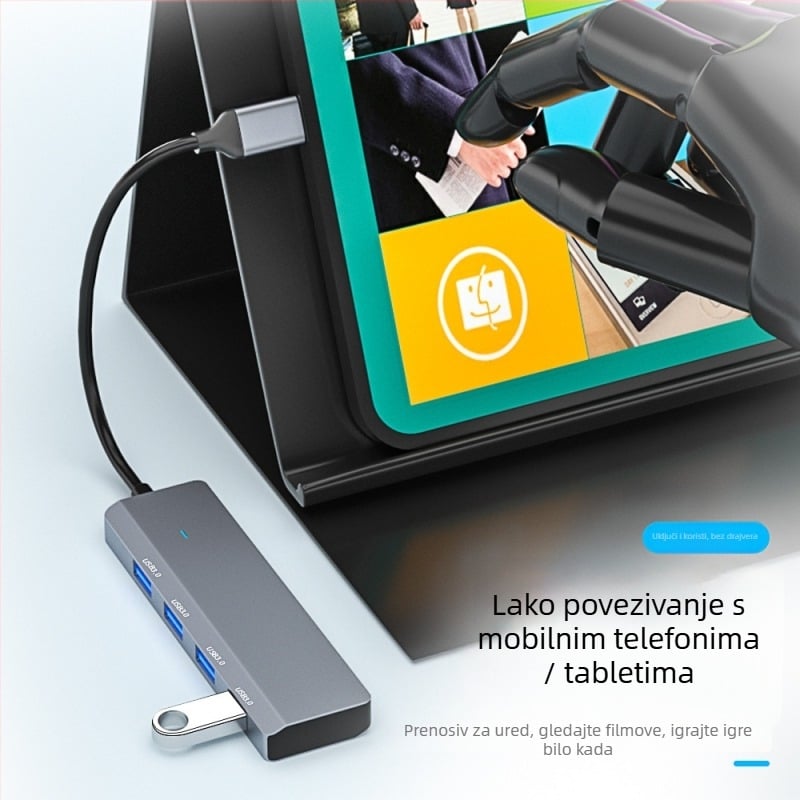 Liypop USB-C 4-portni USB 3.0 hub za prijenosna računala, 5 Gbps, bez vanjskog napajanja