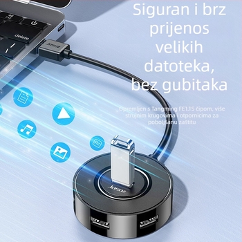USB 2.0 4-portni hub – model F101, napajanje putem USB-a (bez vanjskog napajanja), duljina kabla 0,3/0,5/1,2 m
