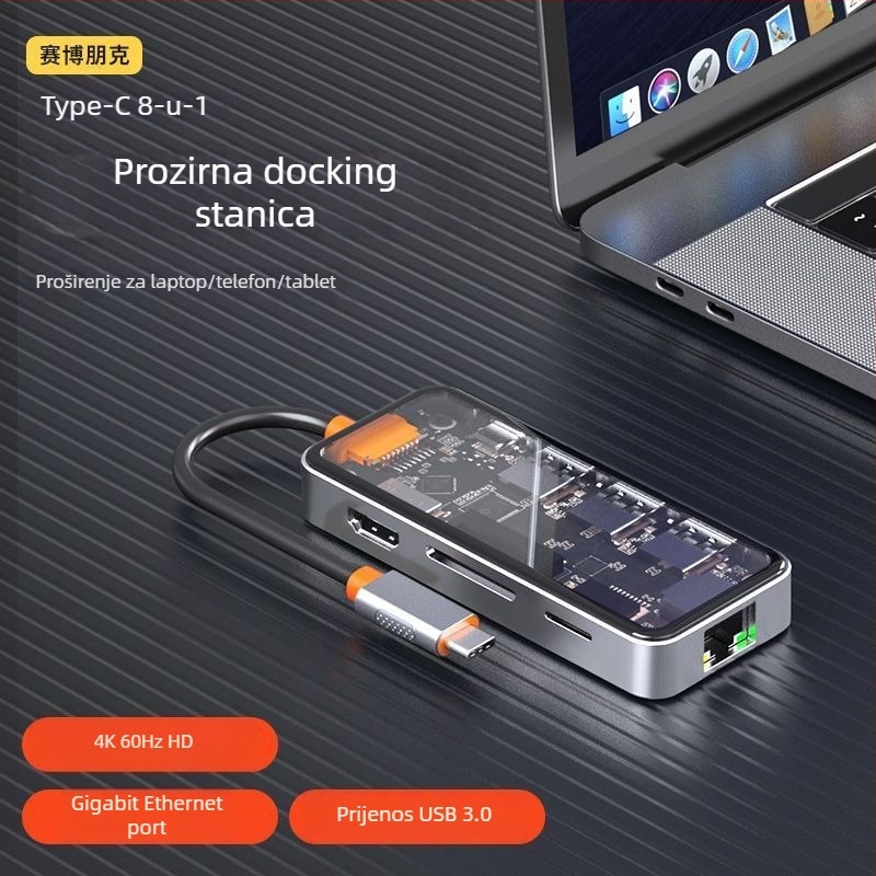 Type-C multifunkcionalni dok za proširenje s USB proširenjem, HDMI izlazom i Gigabitnim Ethernetom za prijenosna računala