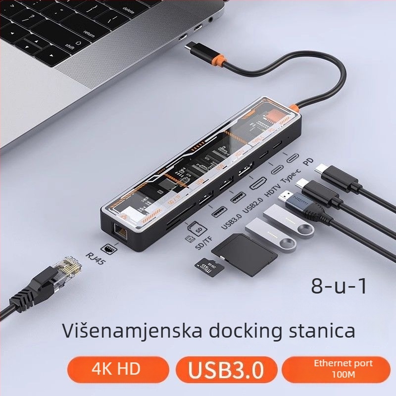Type-C multifunkcionalni dok za proširenje s USB proširenjem, HDMI izlazom i Gigabitnim Ethernetom za prijenosna računala