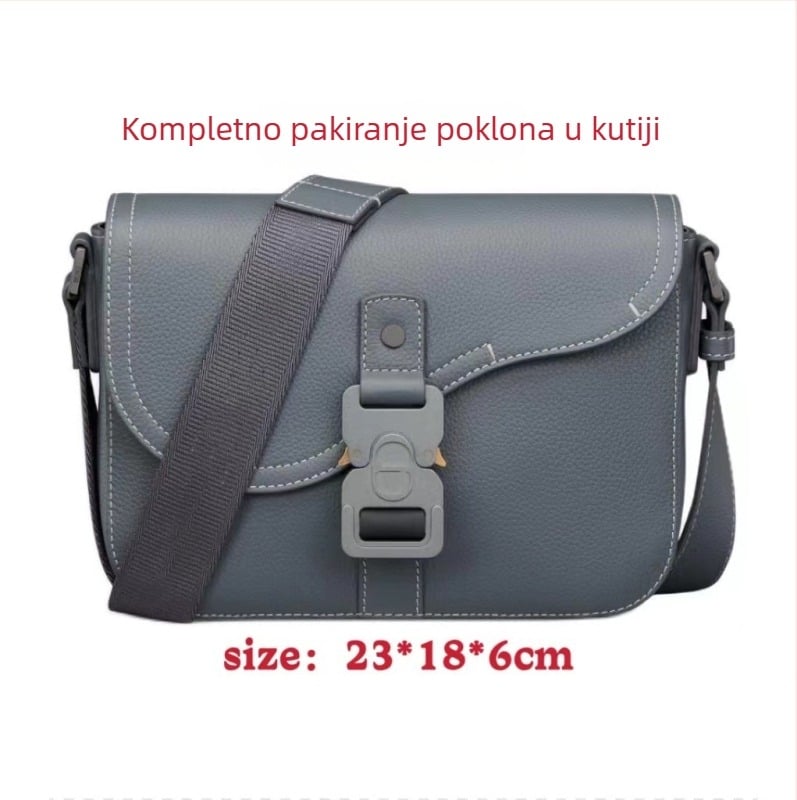 Muška platnena torba preko ramena, ulicni stil, prozračna i otporna, proljeće 2024, marka D