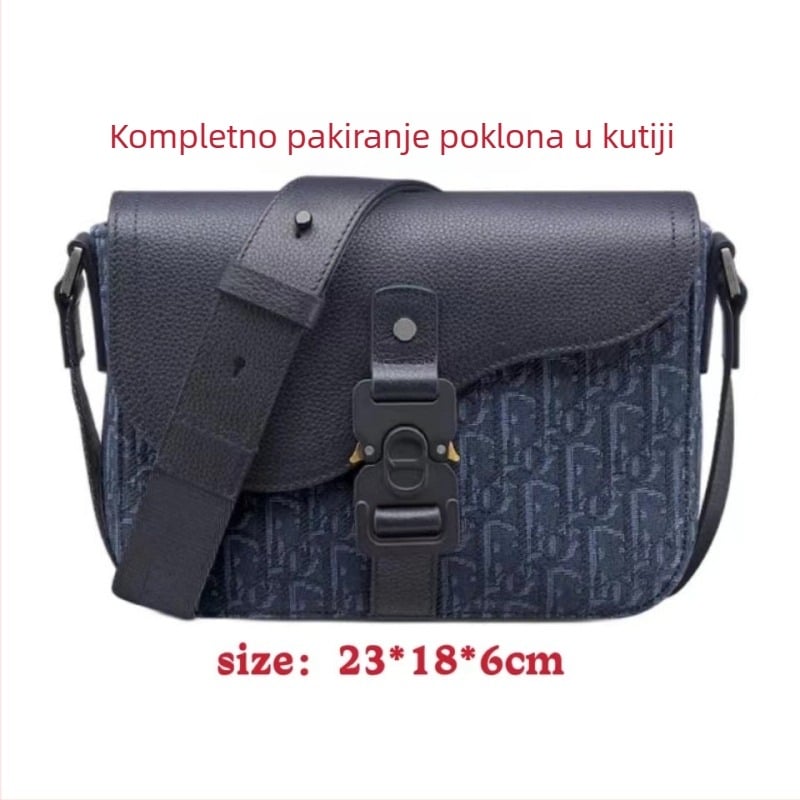 Muška platnena torba preko ramena, ulicni stil, prozračna i otporna, proljeće 2024, marka D