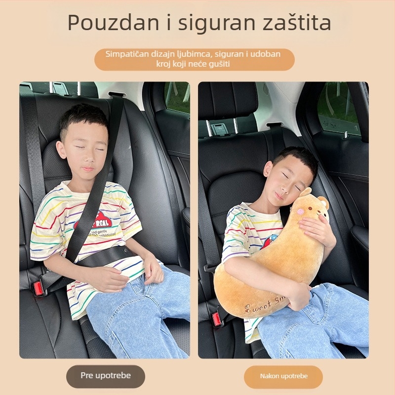 Plišani zaštitnik ramena sigurnosnog pojasa za djecu – jastuk za vrat s karikaturnim motivom