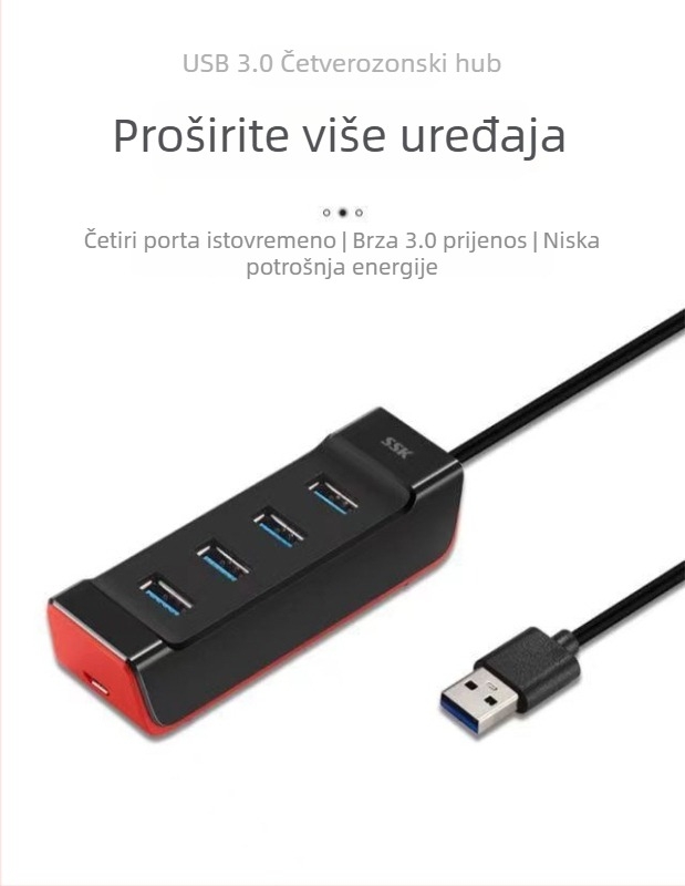 SHU850 USB 3.0 hub 1 na 4 porta s vanjskim napajanjem, duljina kabla 0,25 m/1 m/1,5 m