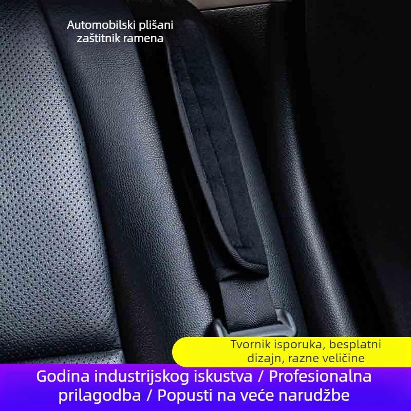 Automobilski plišani jastučić za pojas, držač pojasa, tkanina, s logom za prilagodbu
