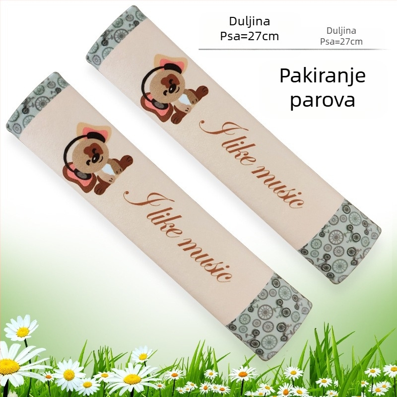 Zaštitnik za ramenski pojas automobila s karikaturnim dizajnom, poliester, 0,2 kg, otisnut logo
