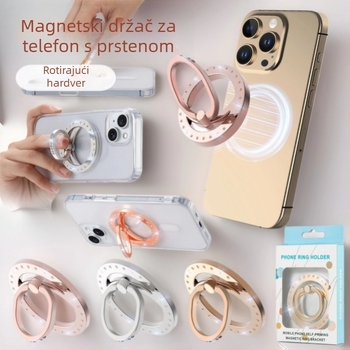 Magnetski držač za telefon s okretljivim prstenom, MagSafe kompatibilan, aluminijska legura