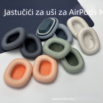 AirPods Max jastučići za uši s kožnim pokrovom i spužvastim jastučićem — prilagodljivo uz uzorak