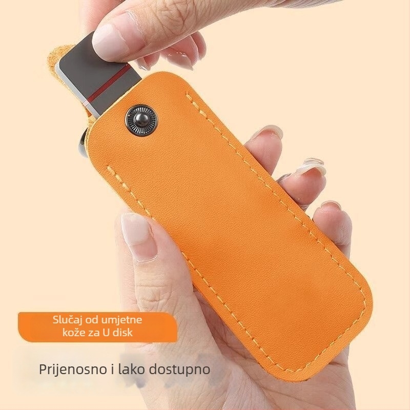 Kožna zaštitna futrola za USB disk s zaštitom od gubitka i ogrebotina, za uporabu u automobilu