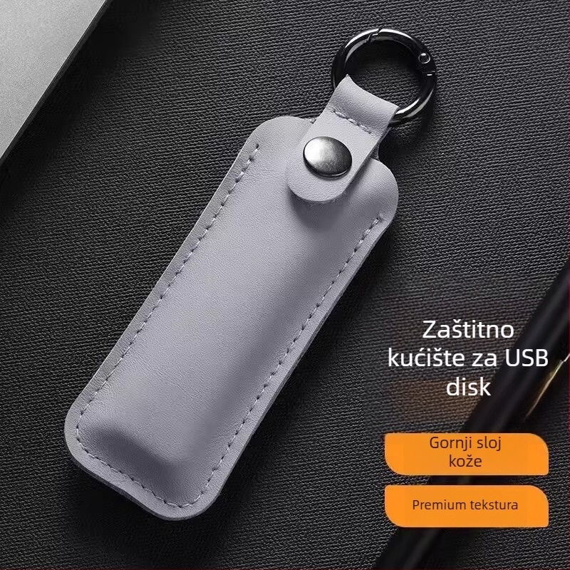 Kožna zaštitna futrola za USB disk s zaštitom od gubitka i ogrebotina, za uporabu u automobilu