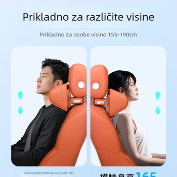 Podesiva naslona za glavu automobila s memorijskom pjenom, baršunom i kožom, mehanička ugradnja, universalna kompatibilnost