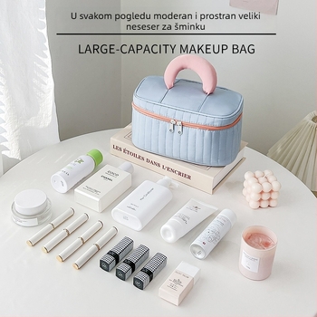 Prijenosna torba za skladištenje/kozmetiku — minimalistički luksuzan stil, poliester, zatvarač, multifunkcionalna, za kućno skladištenje