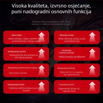 Bežični game kontroler Mb03, Mimo S3 – joystick s odzivom sile, težina 70 g