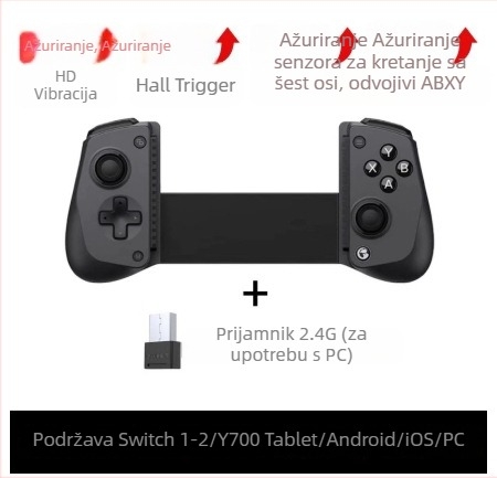 Bežični kontroler igre za Switch 2 – Hall joystick, Hall prekidač, senzor pokreta, vibracija