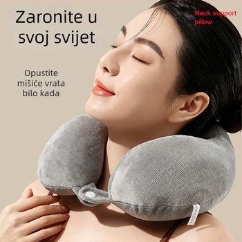U-oblik jastuk za vrat s kristalnim baršunom i PP pamukom punjenjem, moderan minimalistički stil, težina do 0,5 kg