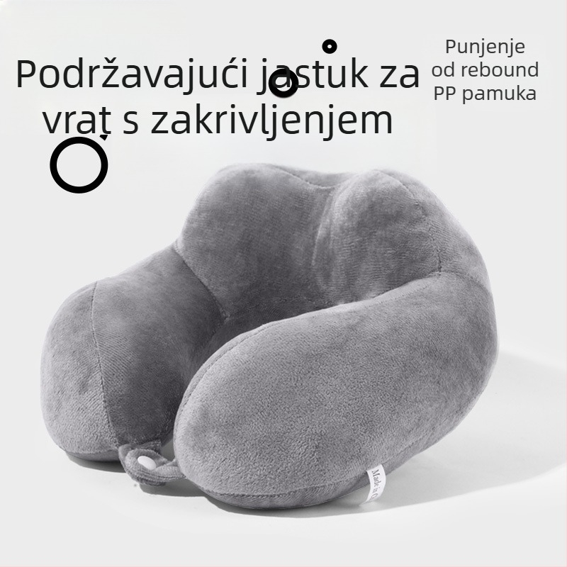 U-oblik jastuk za vrat s kristalnim baršunom i PP pamukom punjenjem, moderan minimalistički stil, težina do 0,5 kg