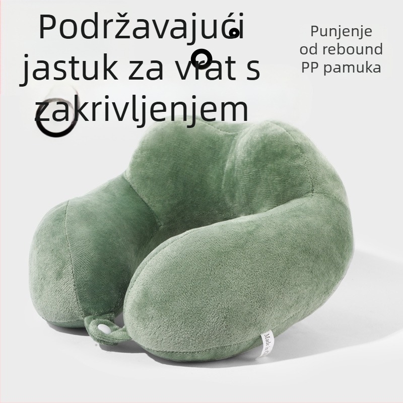 U-oblik jastuk za vrat s kristalnim baršunom i PP pamukom punjenjem, moderan minimalistički stil, težina do 0,5 kg