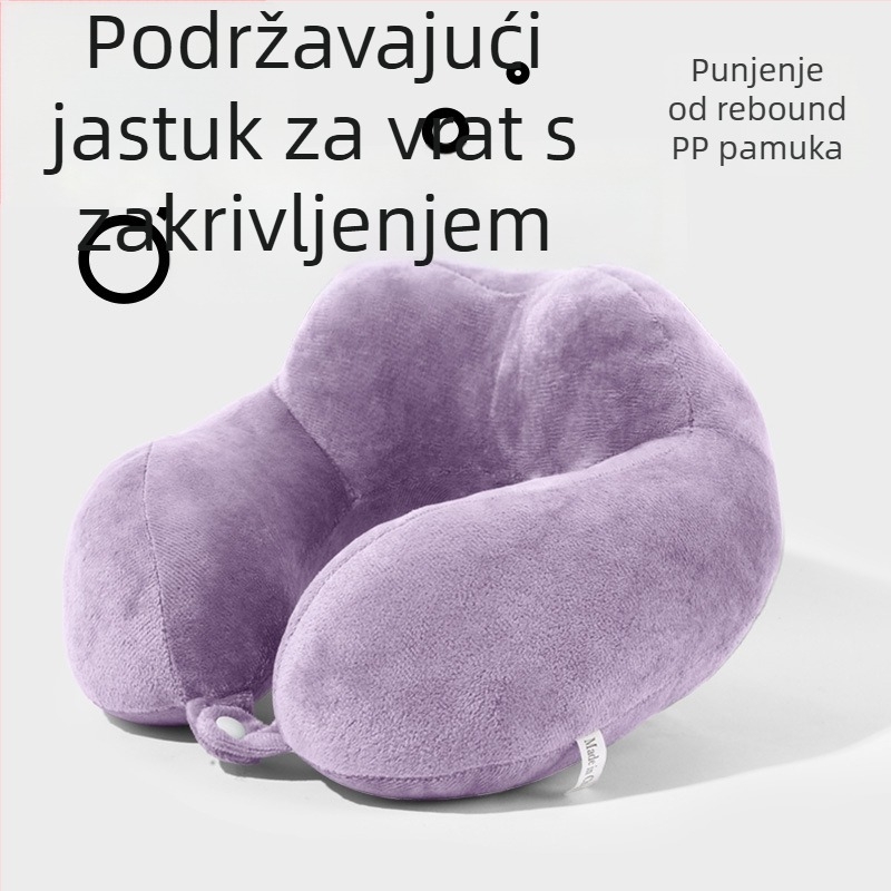 U-oblik jastuk za vrat s kristalnim baršunom i PP pamukom punjenjem, moderan minimalistički stil, težina do 0,5 kg