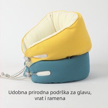 U-oblikovana jastučnica za vrat s punjenjem od čestica pjene, tkanina poliester-pamučna, moderni minimalistički stil