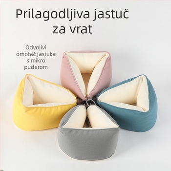 U-oblikovana jastučnica za vrat s punjenjem od čestica pjene, tkanina poliester-pamučna, moderni minimalistički stil
