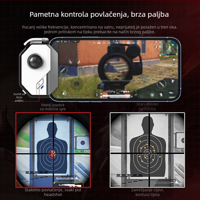 MB02 Bežični game kontroler za pametne telefone, Type-C sučelje, povratna informacija sile, senzorijska povratna informacija