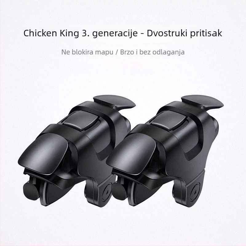 Chicken King II bežični metalni joystick za igre, za iOS i Android pametne telefone, s funkcijom pucanja (Model: Chicken King II; Veza: bežična; Materijal: metal + PC; Kompatibilnost: iOS/Android; Značajka: pucanje)