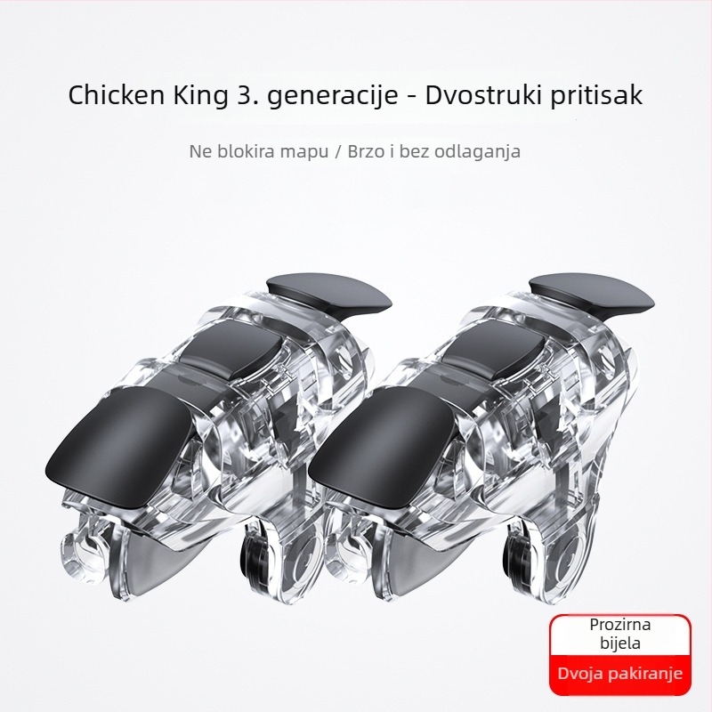 Chicken King II bežični metalni joystick za igre, za iOS i Android pametne telefone, s funkcijom pucanja (Model: Chicken King II; Veza: bežična; Materijal: metal + PC; Kompatibilnost: iOS/Android; Značajka: pucanje)