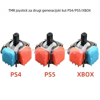 Joystick s Hallovim senzorom druge generacije, kutnog tipa, kompatibilan s PS5/PS4/XBOX