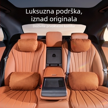 Auto jastuk za vrat i lumbalnu potporu od suede materijala, sve sezone, univerzalna kompatibilnost