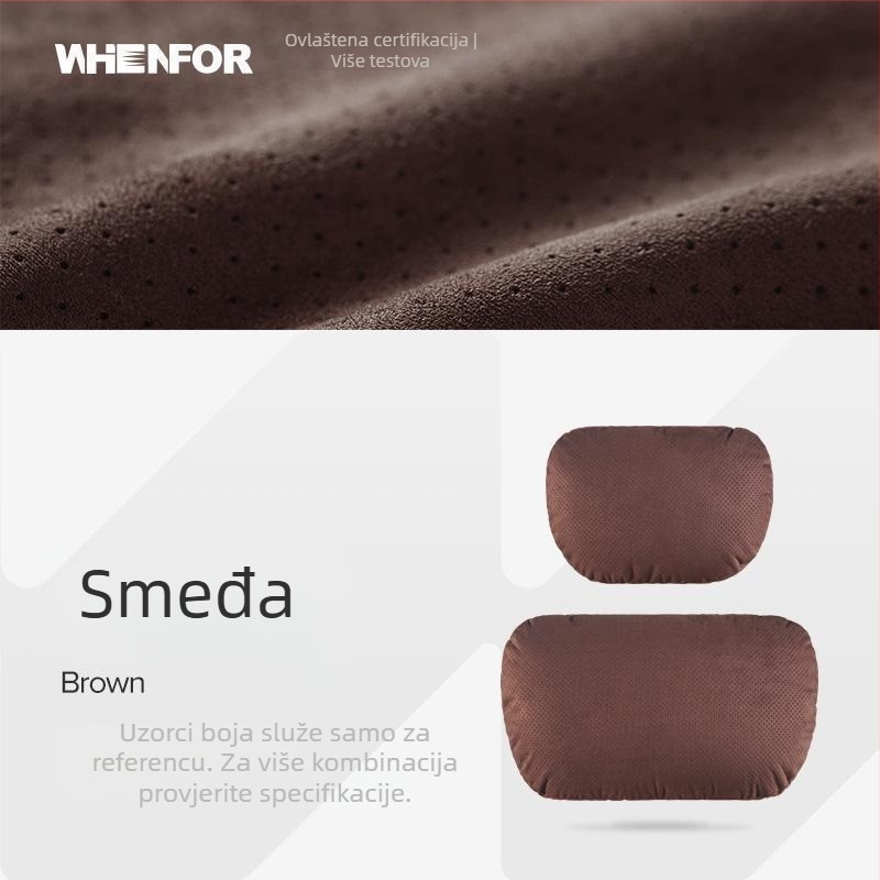 Auto jastuk za vrat i lumbalnu potporu od suede materijala, sve sezone, univerzalna kompatibilnost