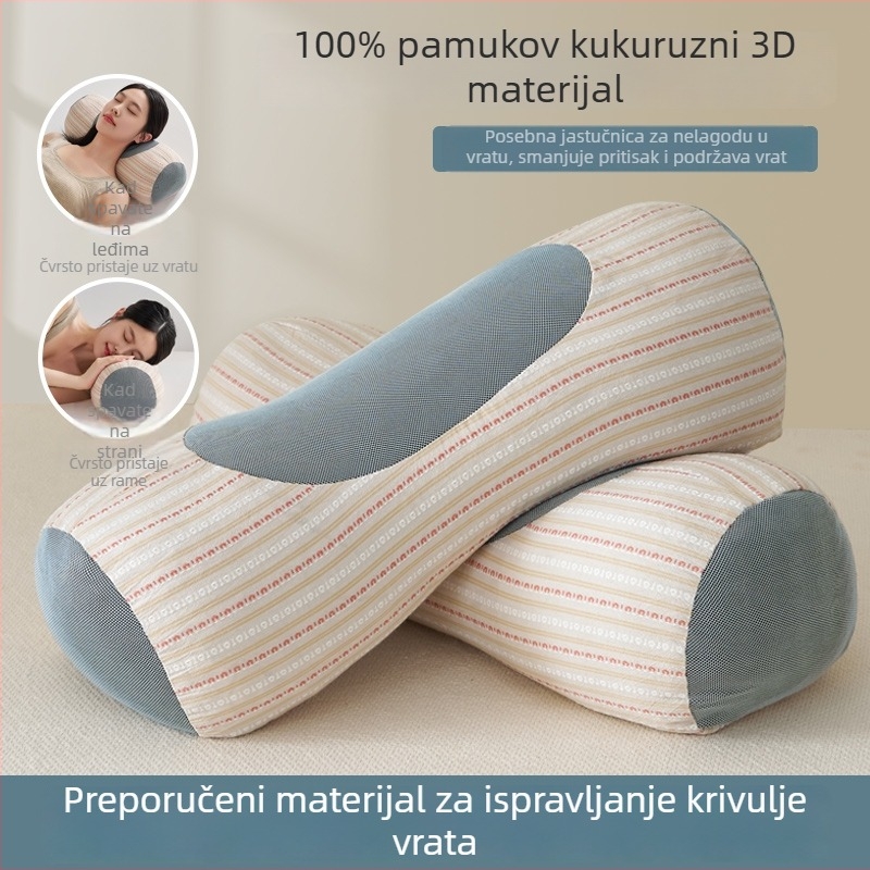 Jun Tingwei U-oblikovani jastuk s ljuskama heljde, 100% pamuk, 1,0–1,5 kg, podrška vrata