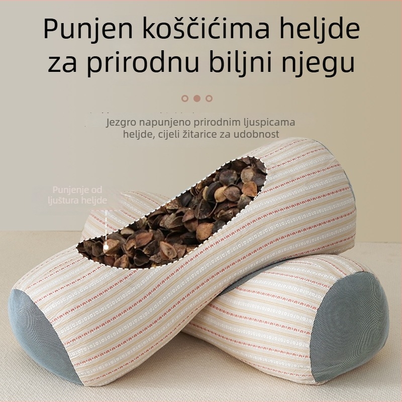 Jun Tingwei U-oblikovani jastuk s ljuskama heljde, 100% pamuk, 1,0–1,5 kg, podrška vrata