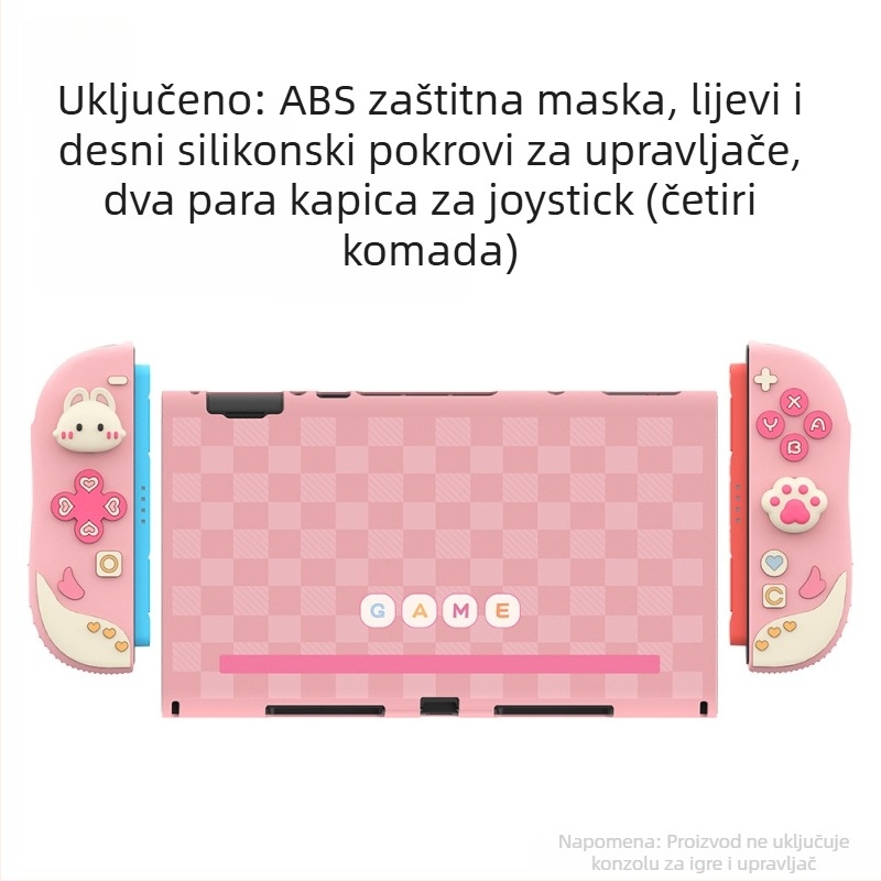 Zaštitno kućište Nintendo Switch 2 sa silikonskom ručkom (ABS + silikon, injekcijsko lijevanje, kompatibilno s Switch 2 handheld, zaštitni poklopac)