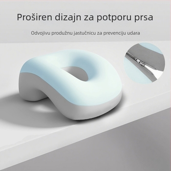U‑oblikovani jastuk za dremanje za učenike osnovne škole, punjenje od memorijske pjene, navlaka od poliestera, moderan minimalistički stil