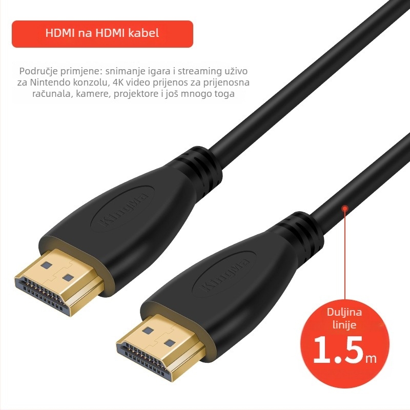 4K HDMI kabel za DSLR i pametni telefon – prijenos uživo videa, duljina 1,5 m, HDMI 2.0 podatkovni kabel