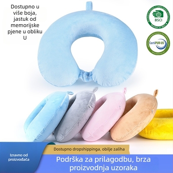 Jin Yuan Toys P5001 U-oblik vratni jastuk za putovanja i ured – bočno spavanje, memory foam punjenje, navlaka od poliestera, moderni minimalistički stil, univerzalna uporaba