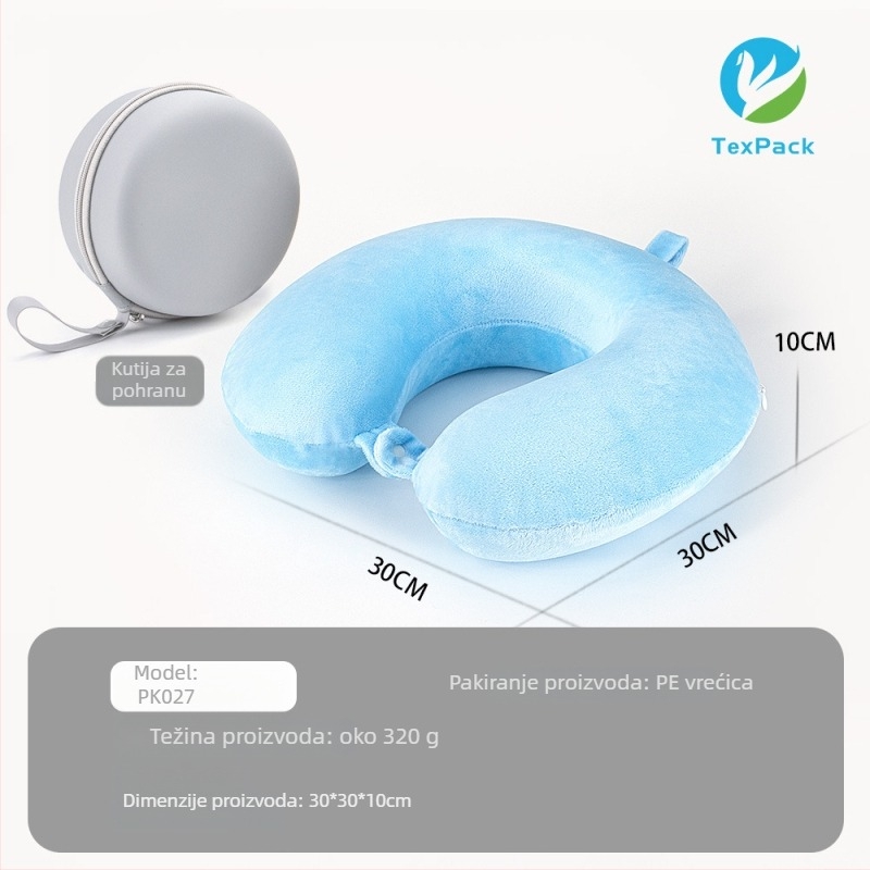 Jin Yuan Toys P5001 U-oblik vratni jastuk za putovanja i ured – bočno spavanje, memory foam punjenje, navlaka od poliestera, moderni minimalistički stil, univerzalna uporaba