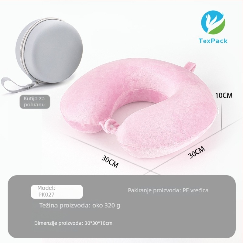 Jin Yuan Toys P5001 U-oblik vratni jastuk za putovanja i ured – bočno spavanje, memory foam punjenje, navlaka od poliestera, moderni minimalistički stil, univerzalna uporaba