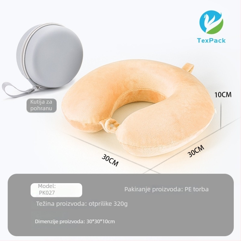 Jin Yuan Toys P5001 U-oblik vratni jastuk za putovanja i ured – bočno spavanje, memory foam punjenje, navlaka od poliestera, moderni minimalistički stil, univerzalna uporaba